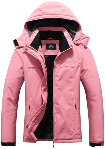 Image of MOERDENG Women's Ski Jacket Warm Winter Coat Hooded Snowboarding Jackets Waterproof Mountain Windbreaker for Hiking Traval
