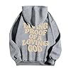 Generisch Men's Casual Hoodie Long Sleeve Print Design Spring Comfortable Everyday Wear Black Hoodies Unisex, Light grey, XXL #3