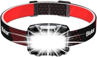 Latarka czołowa Blukar Latarka czołowa LED USB ładowana na USB, wodoodporna, super jasna latarka mini LED z 8 trybami pracy z czujnikiem i czerwonym światłem, idealna do joggingu, biwakowania, wędkowania, biegania itp. [w