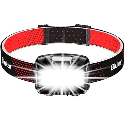 Blukar Linterna Frontal LED Recargable,2000L Superbrillante Linterna Cabeza