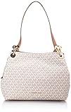 Michael Kors Raven Logo Shoulder Bag (Signature Vanilla)