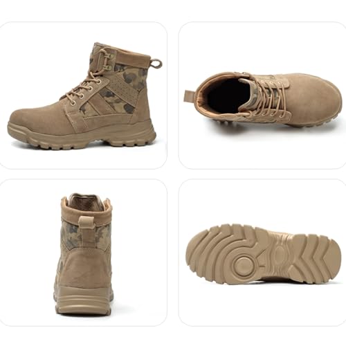 Image of Women's Steel Toe Boots Waterproof Lightweight Construction Safety Shoes