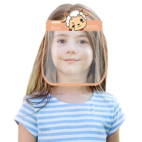 Peacur Face Mini Shield Kids Transparent Visible Print Face Bandanas, Washable Reusable Comfortable Clear PVC Visual Haze Dust Face Protection Mouth Filter for Boys Girls (1PC, A)