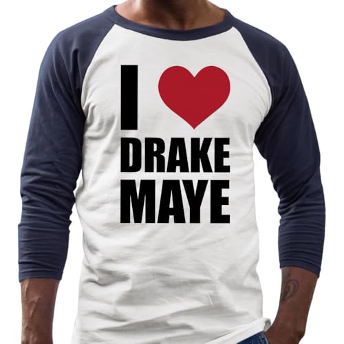I Heart Drake Maye Three-Quarter Raglan Sleeve Baseball Shirt Unisex miniatura 2