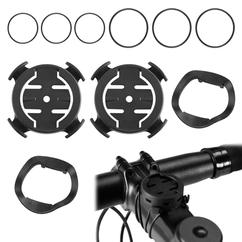 Huybaa 2 Piezas Soporte para GPS de Bicicleta, Montura para Manillar con Correa, Compatible con Edge 200/500/520/800 y iGPSPORT iGS50/618 (ABS, 22-40mm)