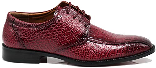Image of Gator3N Men's Alligator Crocodile Print Oxfords Fashion Lace Up Dress Shoes