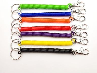 2Pcs Elastic Ropes Retractable Coil Springs Keychain, Anti-lost Key Chain Holder Clasp for Keys Wallet Cellphone and Other Identification Badges and Supplies - Image 8