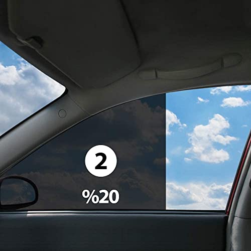 Car Window Tint Film for Auto Sun Shade Roll 20% VLT Black Universal Fit Width 20'' x Length 20 Ft Roll | Automotive Baby Protection Passenger Privacy Sunlight Heat UV Block and Scratch Resistant