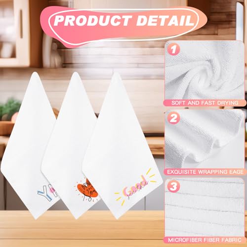 mzfoo 15 Piece Sublimation Blanket 16 x 24 Inch DIY Microfiber Dish Towels for Kitchen Cleaning by mzfoo - Image 3