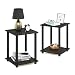 Furinno 12127EX/BK Simplistic End Table, Espresso/Black, Set of 2
