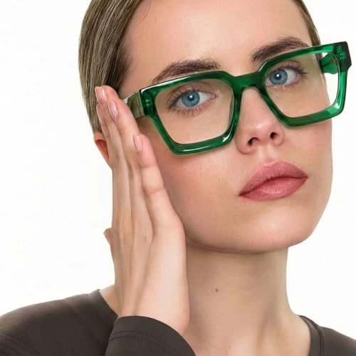 Image of livho Oversized Eyewear Frame for Woman and Men - Rectangle Fashion Glasses for Computer, Chic Preppy Frame