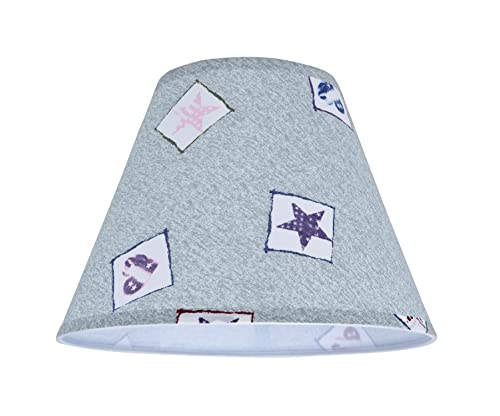Image of Aspen Creative 32191 Transitional Hardback Empire Shape Spider Construction Lamp Shade in Light Blue with Patriotic Accents, 12 inch wide (6 inch x 12 inch x 9 inch)