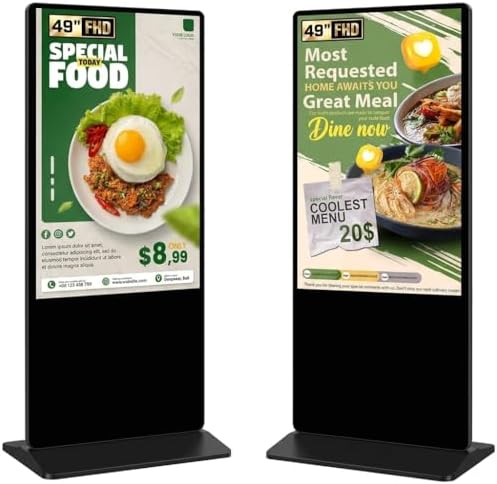 49" Tótem Digital Publicitario, 450 Nits Comercial FHD LCD Pantal...