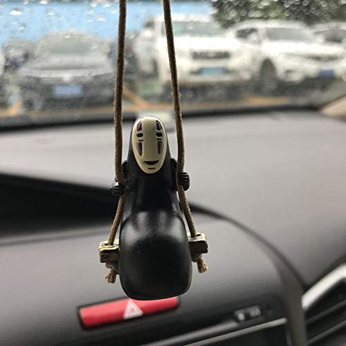 car Hanging Accessories,car Mirror Hanging Accessories is Creative Cartoon Faceless Man on Swing car Decor Environmentally Friendly Plastic car Pendant Hanging car Mirror Hanging Accessories Black