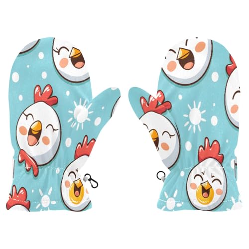 Kid's Winter Gloves Children Warm Gloves Chicken Face for Boys Girl Age 2-4 Years