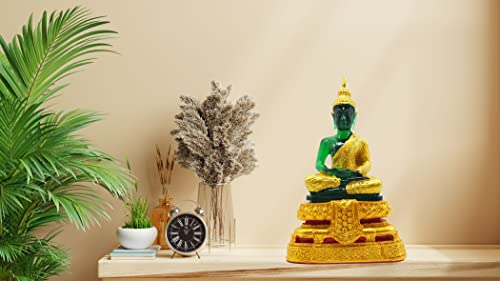 Buddho Emerald Buddha Statue Meditation 7" H. Thai Buddha Statue For Room Decor Home Decor Buddha Gift Buddha Sculpture Buddha Figurines (Rainy) #TOP3