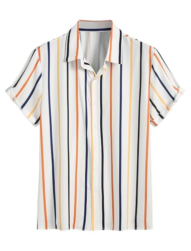 Stylish Men's Striped Print Button Up Shirt