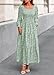 KIRUNDO Wedding Guest Dresses for Women Spring 2026 Long Sleeve Smocked Floral Flowy A Line Boho Maxi Dress Fashion Clothing (Sage Green, Small)