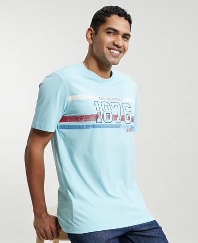 Image of Jockey US81 Men Super Combed Cotton Rich Graphic Printed Round Neck Half Sleeve T-Shirt
