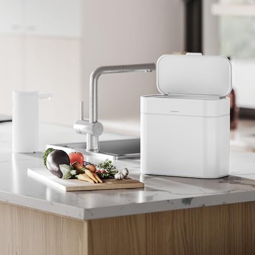 Image of simplehuman Compost Caddy, Detachable and Countertop Bin, 4 Liter / 1.06 Gallon, White