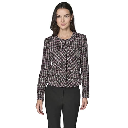 KARL LAGERFELD Paris Women's Jacket, Raisin Multi,10