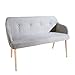 Produktbild Invicta Interior Design Sitzbank Scandinavia hellgrau mit Armlehne Bank Buche Gestell im Retro Trend