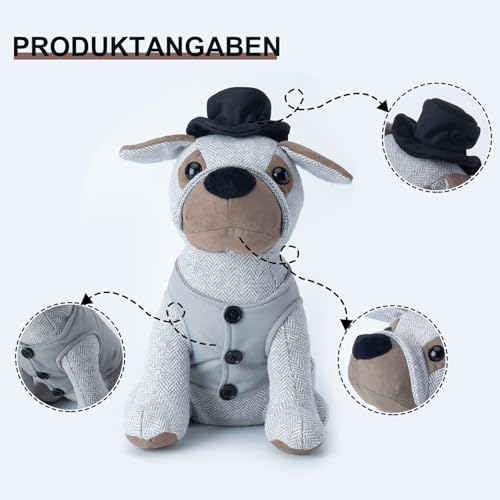 Forecronic Niedlicher Türstopper, dekorativer Türstopper für Zuhause und Büro, gewichteter Türstopper in Tierform, dekorativer Türstopper aus Stoff – Hund