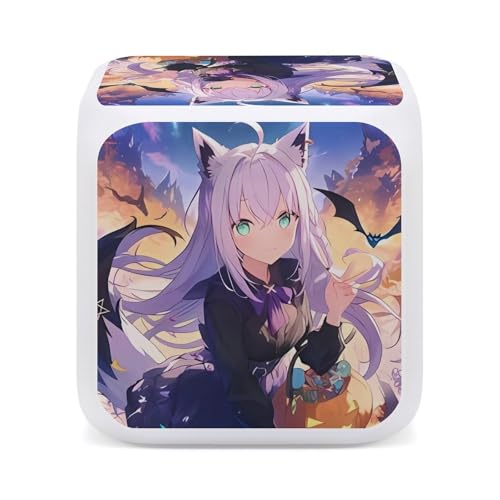 白上 フブキ72目覚まし時計 置き時計 多機能 時間と温度の二重表示 電池式 学生 寝室やオフィスに最適