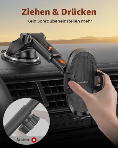 APPS2Car Handyhalterung Auto, 360° Saugnapf Windschutzscheibe & Armaturenbrett Handy Halter für Auto… – Ansicht 2
