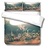 ✯Angemessenes Design✯: Unsere Bettdecke ist mit einem Rostschutzreißverschluss überzogen, der versteckt werden kann. Die vier Ecken des Quiltbezugs sind mit Seilen versehen, um sicherzustellen, dass sich der Quiltbezug nicht bewegt. Der Umschlagkissenbezug kann das Kissen fest im Inneren befestigen.