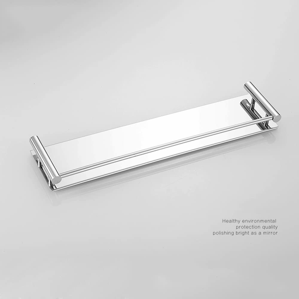 Mensola da Bagno in Acciaio Inox 304, mensole per WC, Porta Cosmetici, Contenitore a Parete con portasciugamani, Binario per Accessori in Metallo.