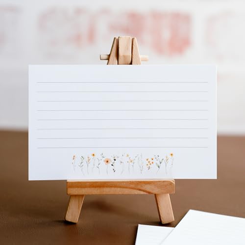 Tarjetas de índice de flores silvestres y notas flash florales en pack de 100 unidades 6