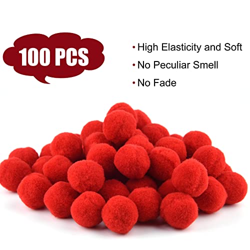 Tuparka 100 Pcs Red Pom Poms 1 Inch Craft Pompoms Balls For Art Crafts Diy Projects #TOP1