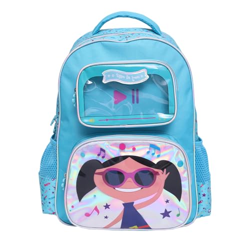 Mochila Infantil Luna 17 com Estojo, Azul Grande Fofa