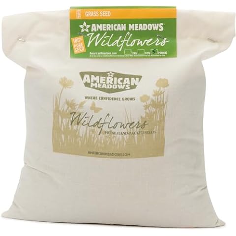 American Meadows No Mow Lawn and Turf Grass Seeds - Specially Blended, Low Maintenance, Grows Deep Roots, Drought Tolerant, Fescue Mix (5 lbs.) Cover