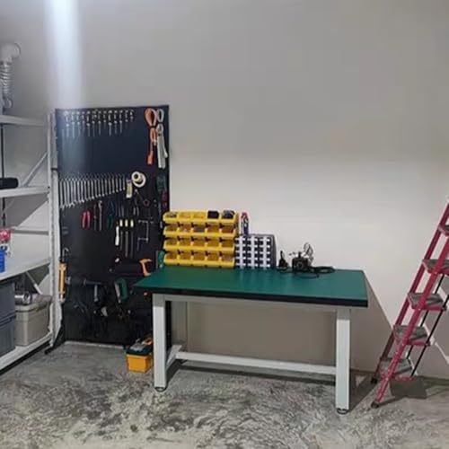 Banco da lavoro resistente, telaio in acciaio laminato a freddo, capacità di carico 500 kg, tavolo da lavoro in piedi con piano di lavoro antistatico, per garage, officina, magazzino, laboratorio