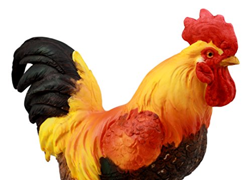 Estatua de Gallo Country 7.5 pulgadas en Resina Multicolor miniatura 4