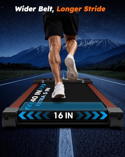 Image of Walking Pad Treadmill with Auto Incline 12%-12Level, Quiet BLDC EvoDrive, Under Desk Treadmill for Home Office, Full Metrics Display, Extra-Large Belt, Quadra Cushion, 300lbs Capacity, App Control