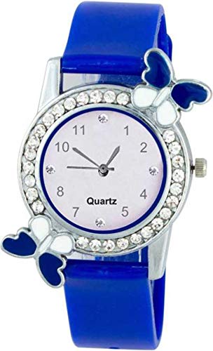 ZUPERIA Diamond Studded Butterfly Watch for Girls and Women (Blue) (B082R3Q58V) Amazon Price History, Amazon Price Tracker