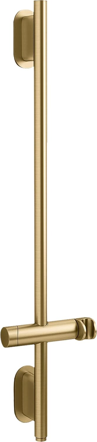 KOHLER 26314-2MB Statement 32” deluxe slidebar with integrated water supply, Vibrant Brushed Moderne Brass