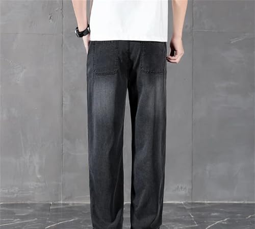 Men's Summer Jeans Thin Straight Denim Pants Classic Business Casual Stretch Comfortable Loose Trousers3