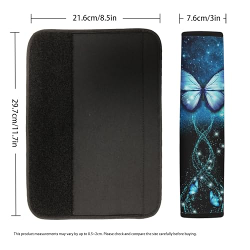 Image of AFPANQZ Blue Butterfly Seat Belt Cover for Women Adults 2 Packs Comfortable Driving Shoulder Protectors Car Safety Seatbelt Pads Soft Comfort Cushion Car Seats Accessories Decor Backpack Strap Pad