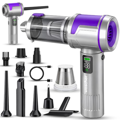 Image of WOSCHER Phantom i32 Vacuum Cleaner for Home Use|Car Use|4 in 1 Cordless Vacuum Cleaner & Blower|Rechargeable 3x2000mAh|3 Speed Suction Upto 20000PA|BLDC Motor|Clean Sofa, Curtains|1 Year Warranty
