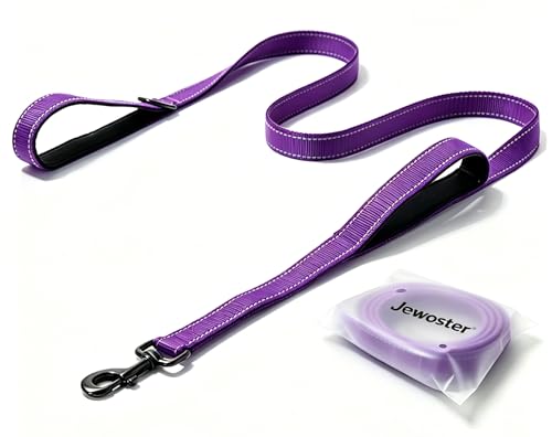 Heavy Duty Dog Leash - 2 Handles by Padded Traffic Handle for Extra Control, 6foot Long - Perfect...