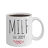 Milf Coffee Mug Est 2021, Push Present, New Mom Expectant Parents, Baby Shower Tea Cup