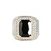 925 Sterling Silver Square Gemstone CZ Diamond Eternal Engagement Cubic Zirconia Rings Diamond Rings for Women Jewelry Findings Earring Backs Findings (US Code 8, Black gem)