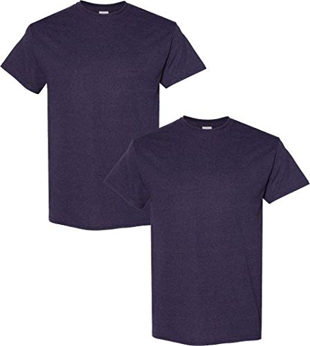 Gildan Men's Heavy Cotton T-Shirt, Style G5000, 2-Pack 2XL-BlackBerry, Blackberry, XXL