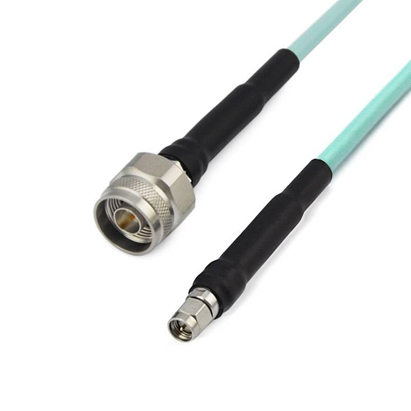 RF Cable Assembly, N Male to SMA Male, 205A Flexible Coax, FEP Jacket, DC-18GHz, Custom Length (500 mm)