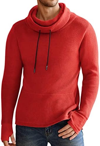 COOFANDY Men Casual Turtleneck Pullover Fitted Sweater Designer Cable Knit Jumper