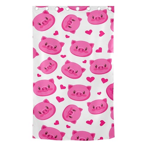 J JOYSAY Cartoon Heart Magenta Blackout Window Curtain Panels Thermal Insulated Window Drapes Grommet Blackout Drapes for Bedroom Living Room 84 x 42 Inch